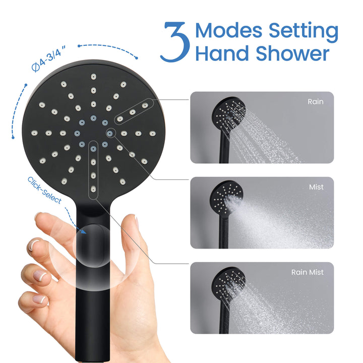 Halo 3-Mode ABS Handheld Shower Head