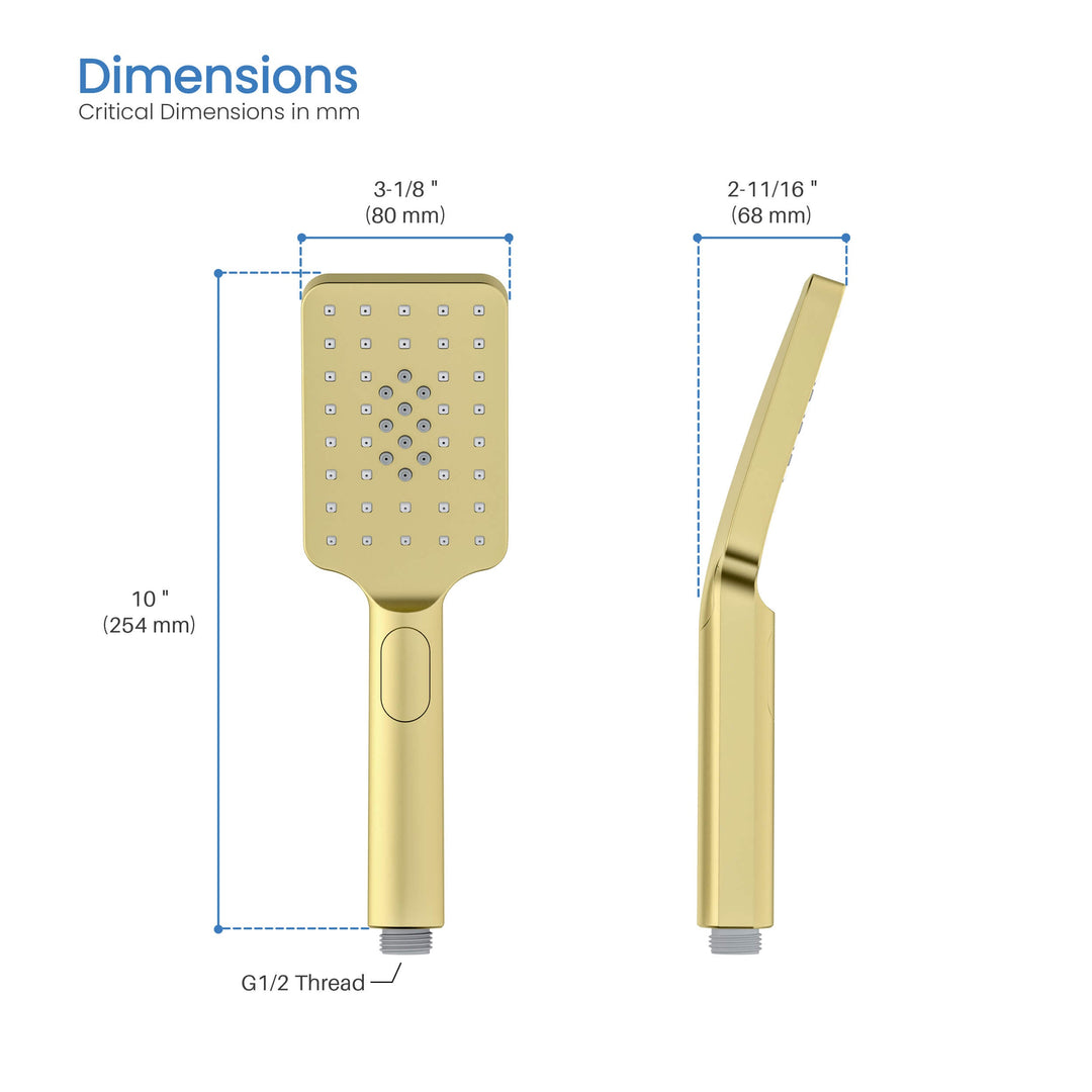 Quadro 3-Mode ABS Handheld Shower Head
