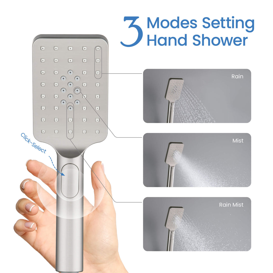 Quadro 3-Mode ABS Handheld Shower Head