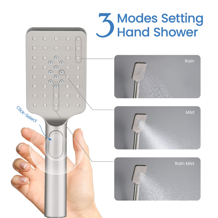 Quadro 3-Mode ABS Handheld Shower Head
