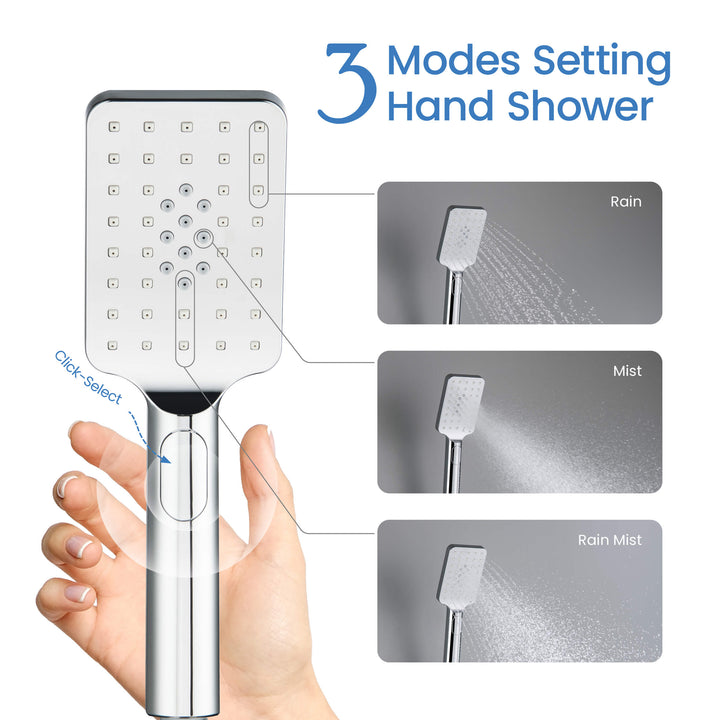 Quadro 3-Mode ABS Handheld Shower Head