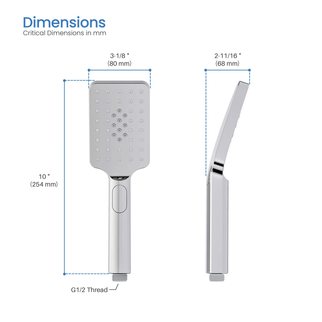 Quadro 3-Mode ABS Handheld Shower Head