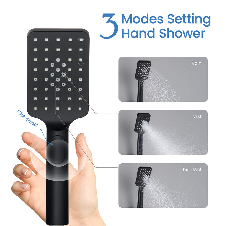 Quadro 3-Mode ABS Handheld Shower Head