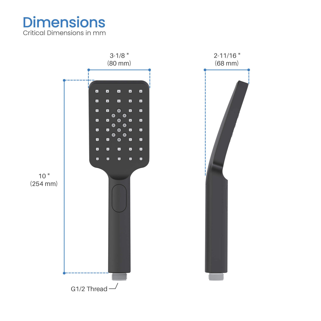Quadro 3-Mode ABS Handheld Shower Head