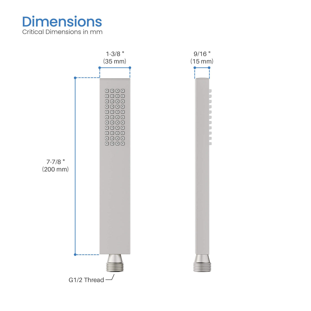Quadro Single-Setting Handheld Shower Head