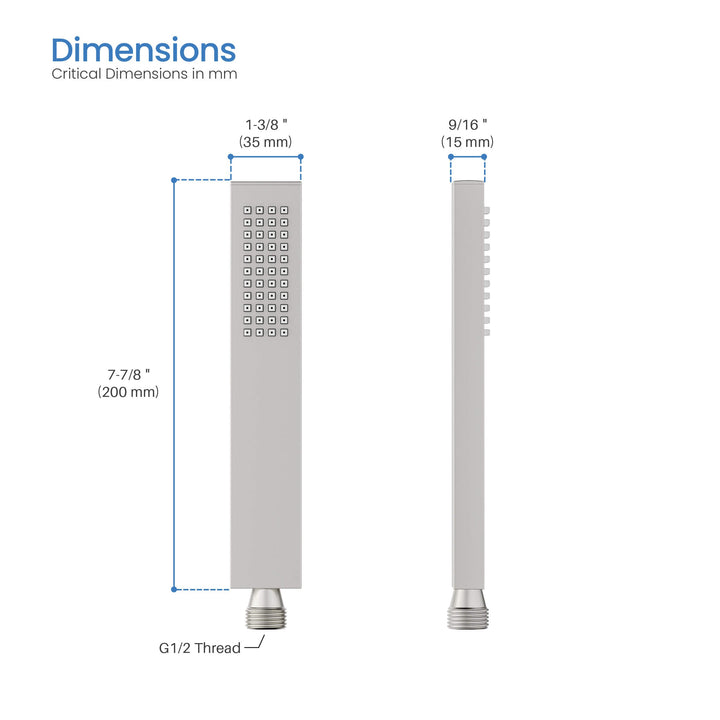 Quadro Single-Setting Handheld Shower Head