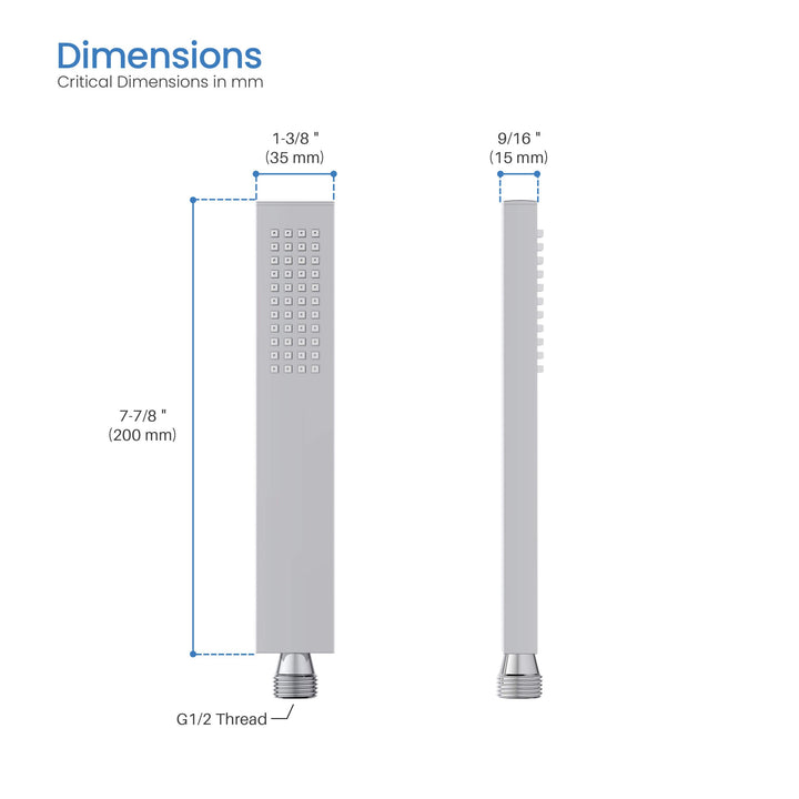 Quadro Single-Setting Handheld Shower Head