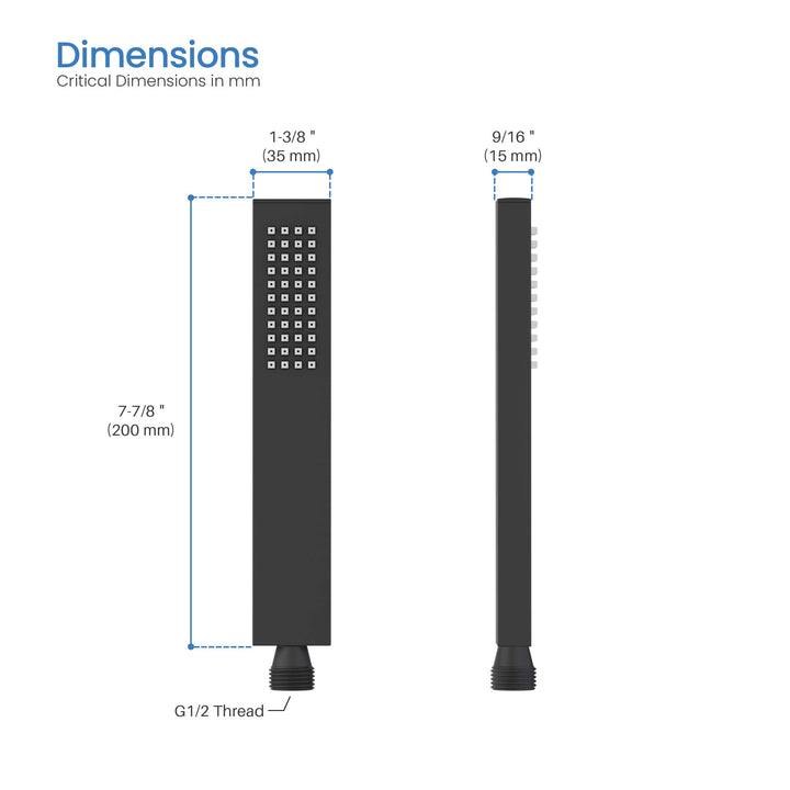 Quadro Single-Setting Handheld Shower Head