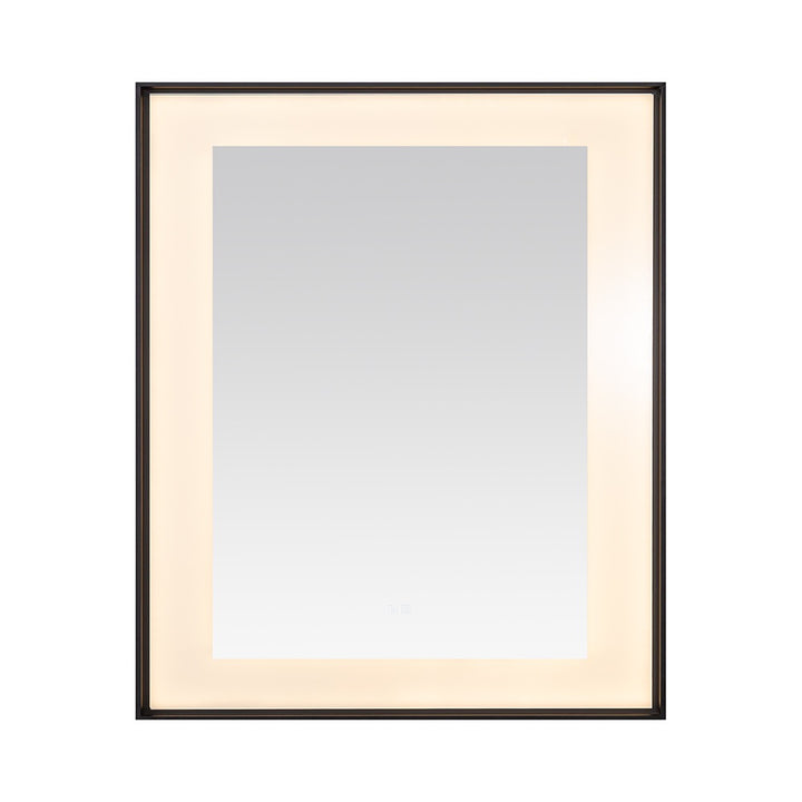The Lexington 30 inch x 36 inch LED Lighted Slim Frame Mirror features a rectangular design with integrated LED lighting along the slim black frame, providing a subtle illuminated border against a plain white background.