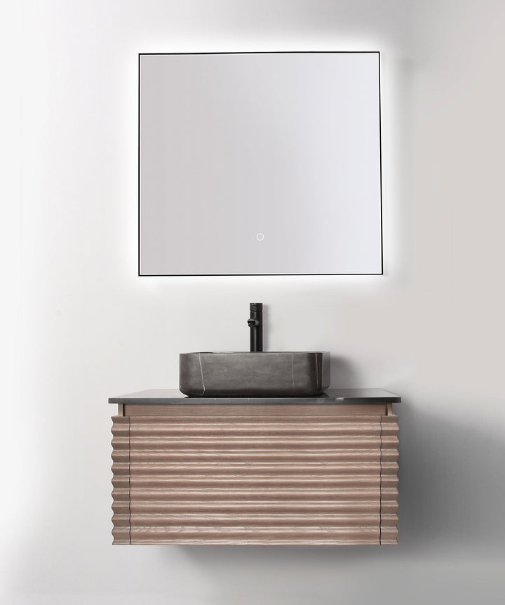 Ocala 36" LED Bathroom Mirror in Matte Black