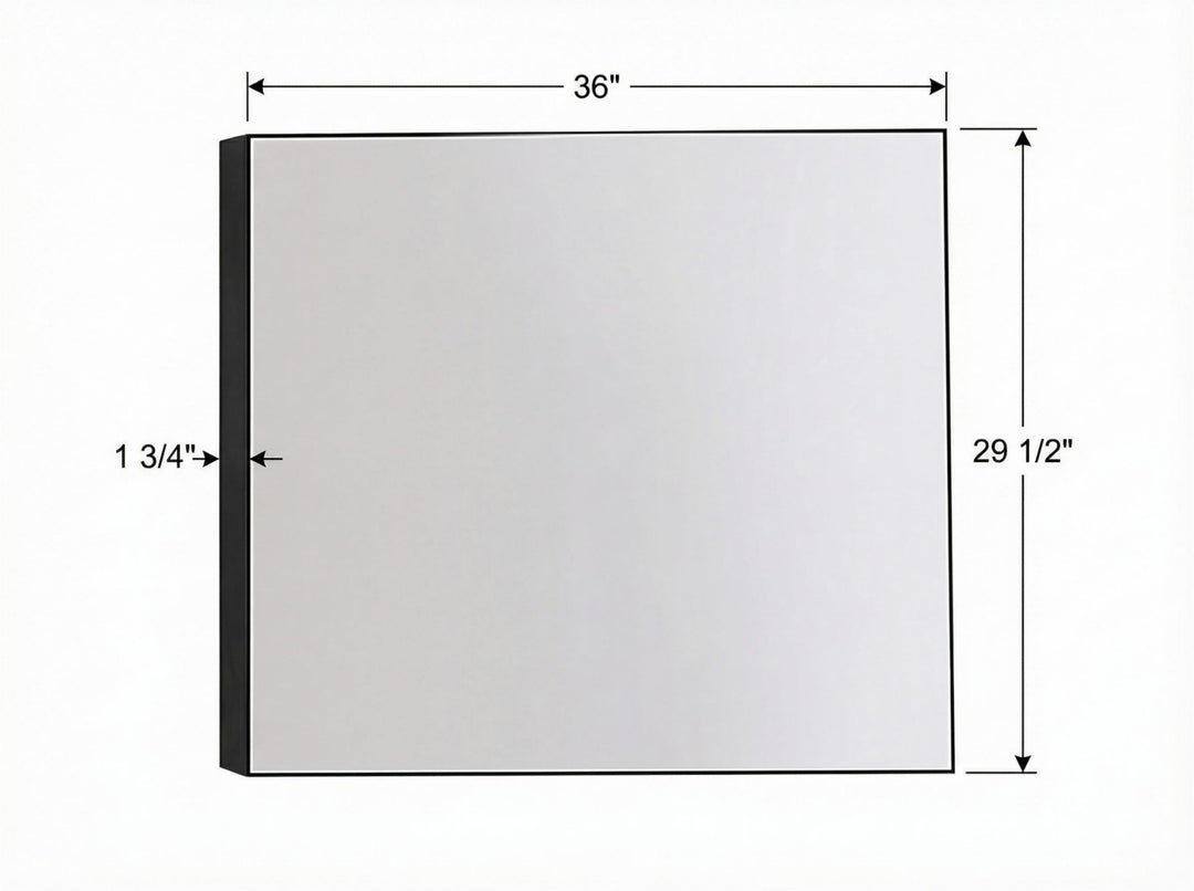 Ocala 36" LED Bathroom Mirror in Matte Black