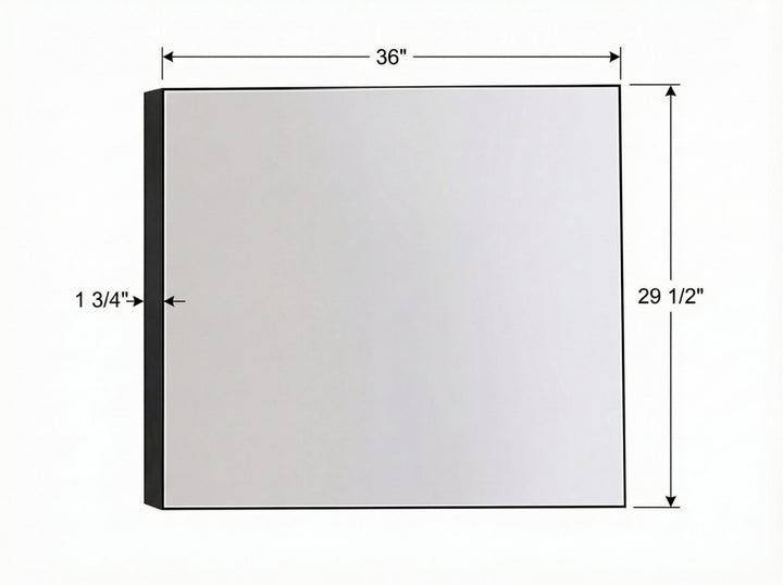 Ocala 36" LED Bathroom Mirror in Matte Black