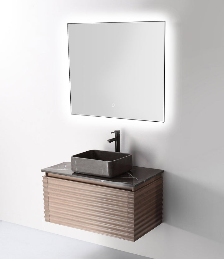 Ocala 36" LED Bathroom Mirror in Matte Black