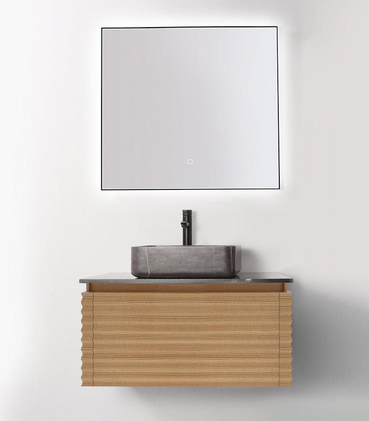Ocala 36" LED Bathroom Mirror in Matte Black