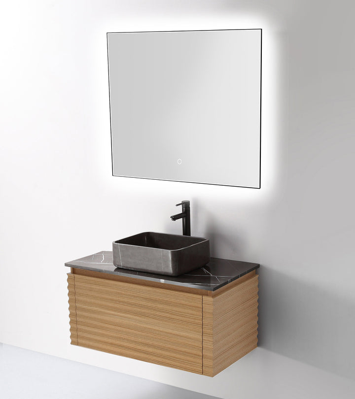 Ocala 36" LED Bathroom Mirror in Matte Black