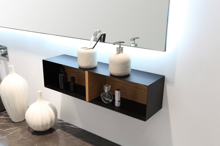 Ocala 36" LED Bathroom Mirror in Matte Black