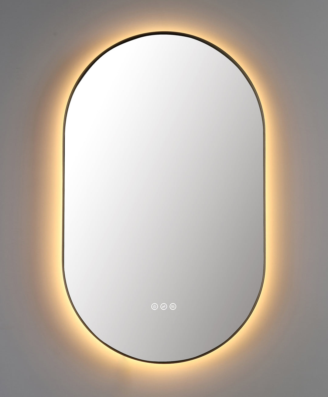 Shell 24" LED Bathroom Mirror in Dark Gold, Anti-Fog