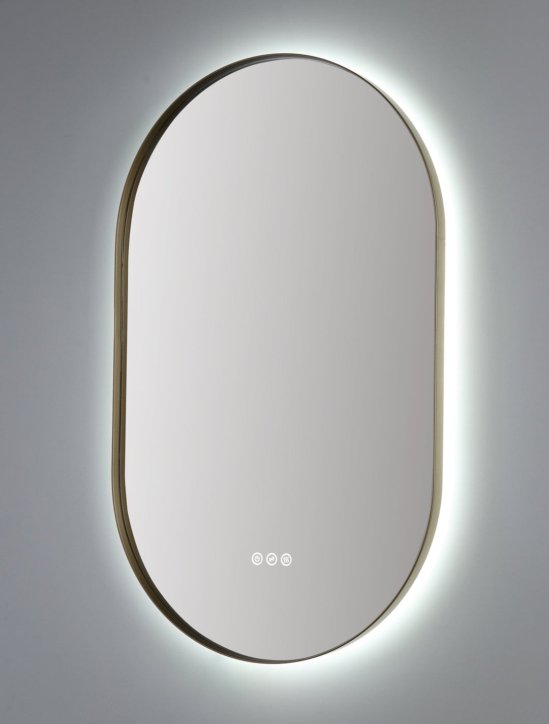 Shell 24" LED Bathroom Mirror in Dark Gold, Anti-Fog