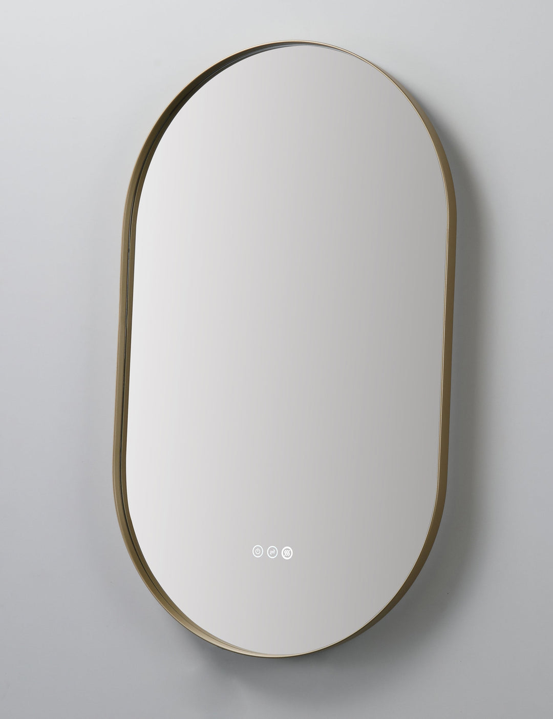 Shell 24" LED Bathroom Mirror in Dark Gold, Anti-Fog