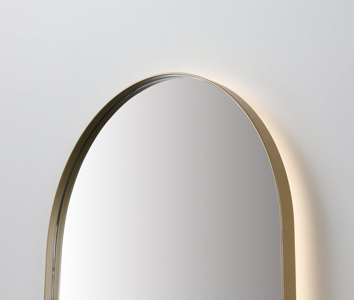 Shell 24" LED Bathroom Mirror in Dark Gold, Anti-Fog