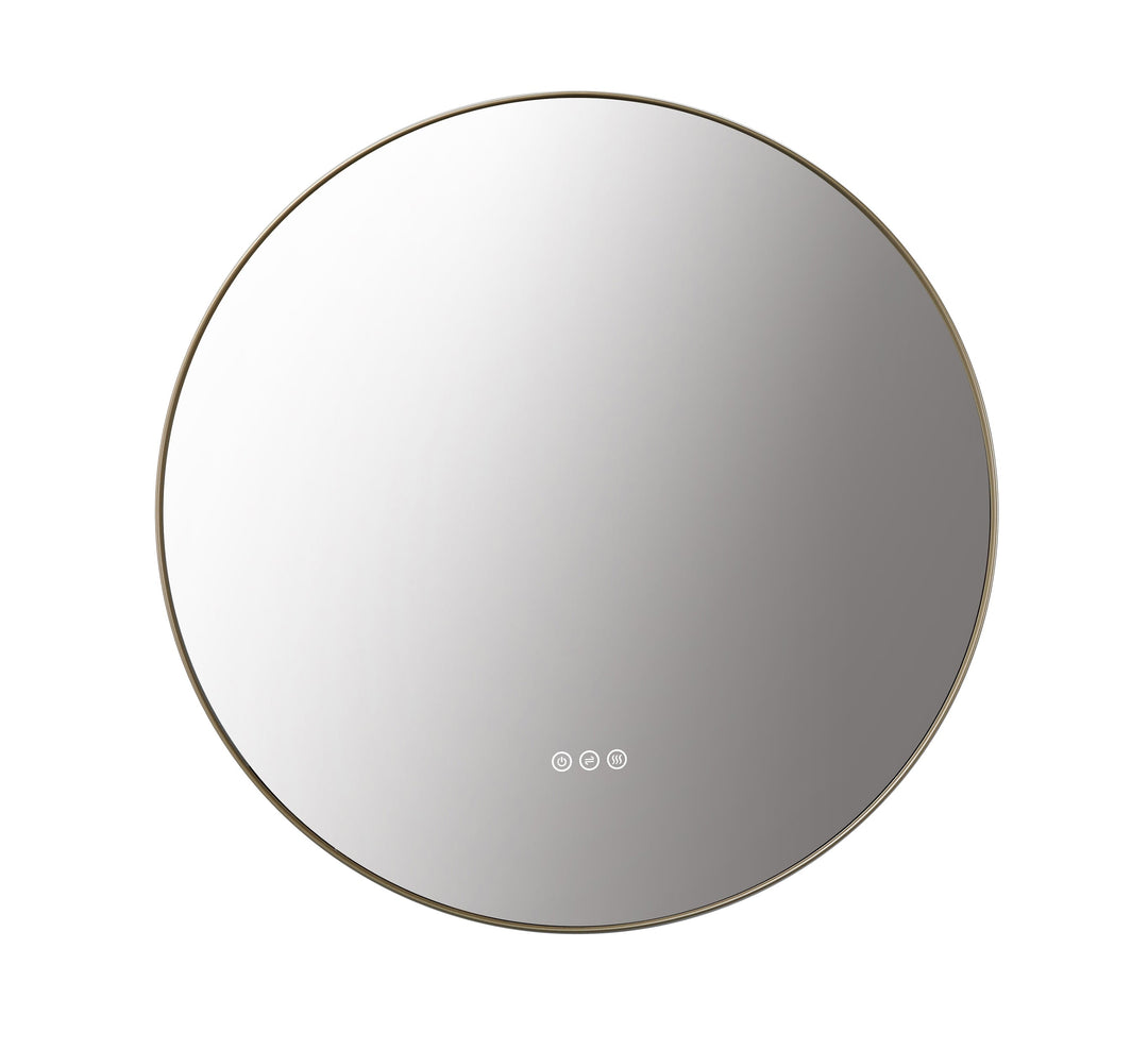 Shell 30" LED Bathroom Mirror in Dark Gold, Anti-Fog | ANVE Kitchen & Bath