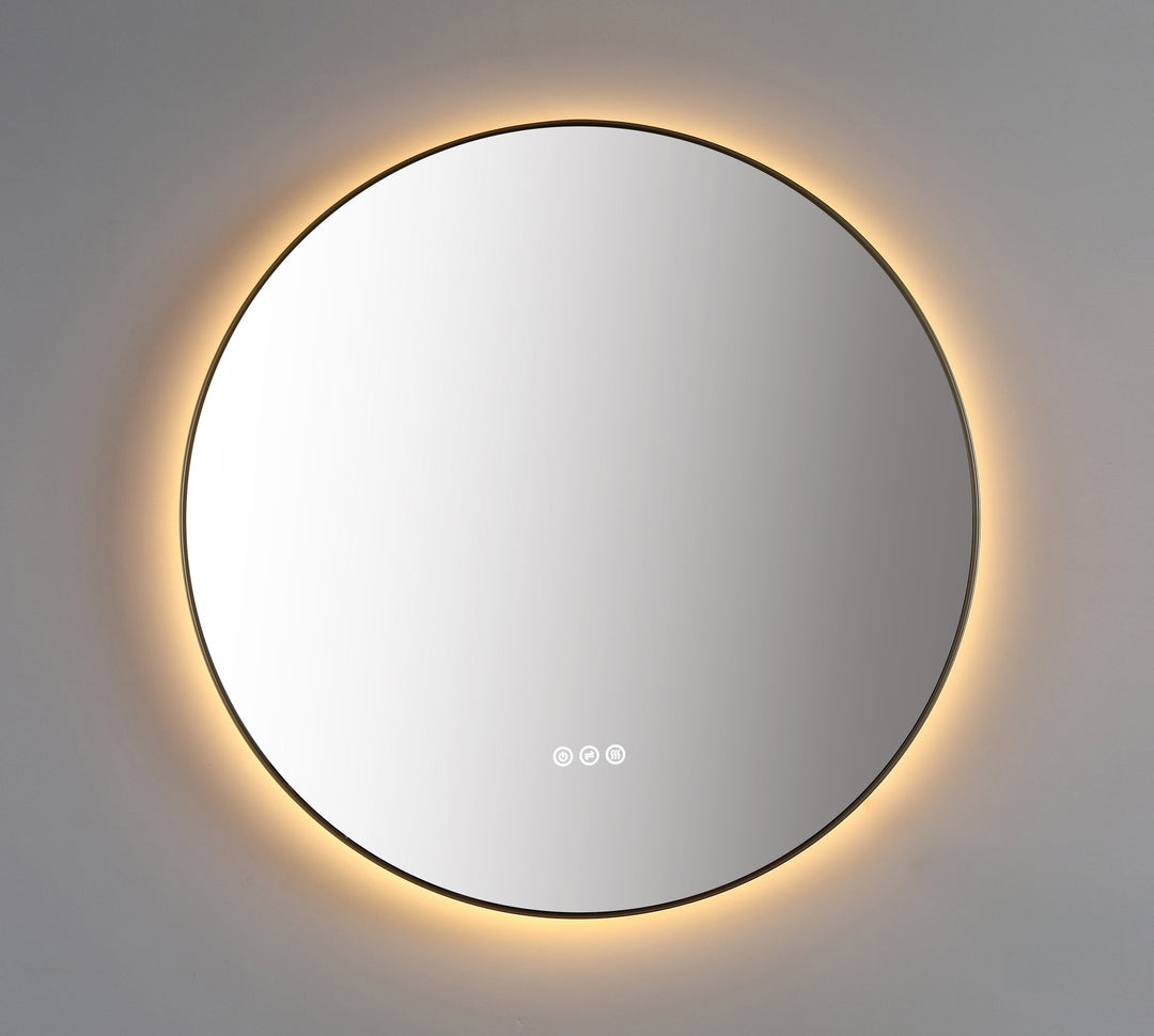 Shell 30" LED Bathroom Mirror in Dark Gold, Anti-Fog