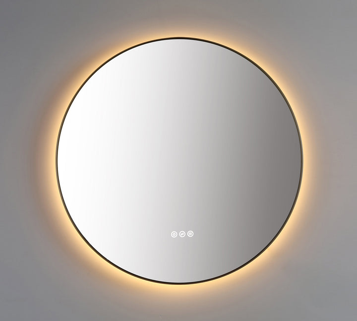 Shell 30" LED Bathroom Mirror in Dark Gold, Anti-Fog