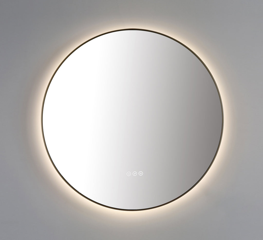 Shell 30" LED Bathroom Mirror in Dark Gold, Anti-Fog