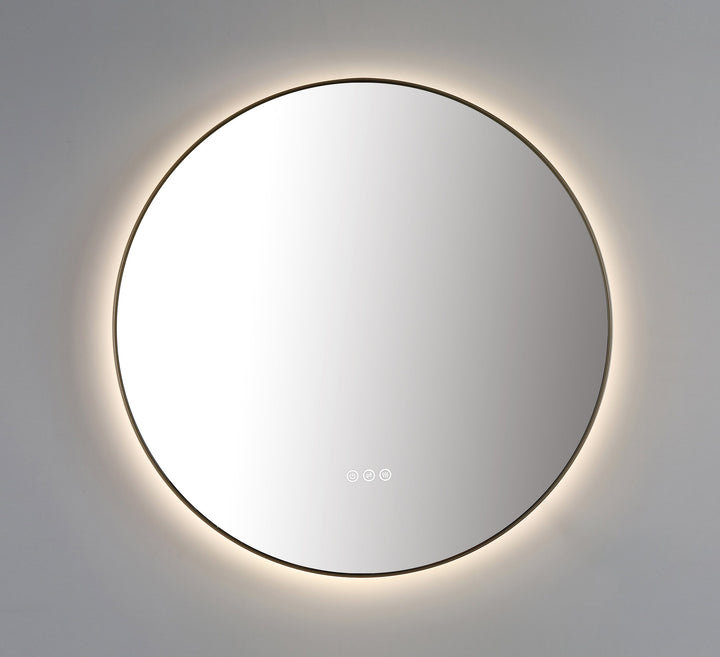 Shell 30" LED Bathroom Mirror in Dark Gold, Anti-Fog