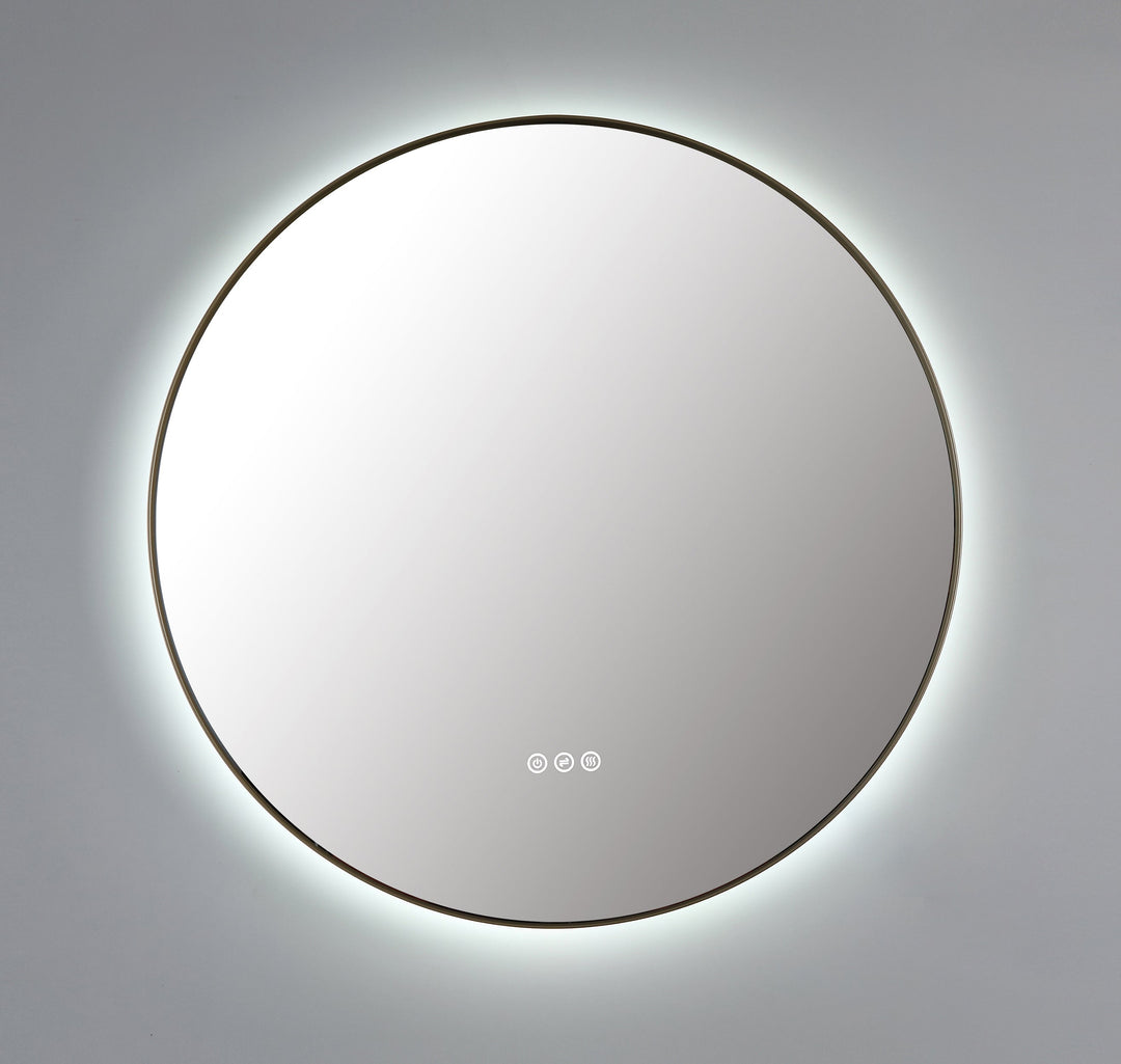 Shell 30" LED Bathroom Mirror in Dark Gold, Anti-Fog