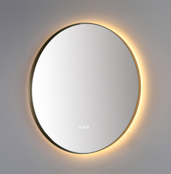 Shell 30" LED Bathroom Mirror in Dark Gold, Anti-Fog