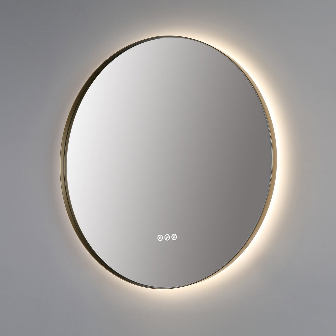 Shell 30" LED Bathroom Mirror in Dark Gold, Anti-Fog