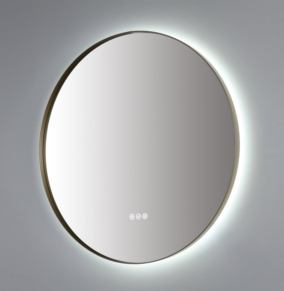 Shell 30" LED Bathroom Mirror in Dark Gold, Anti-Fog