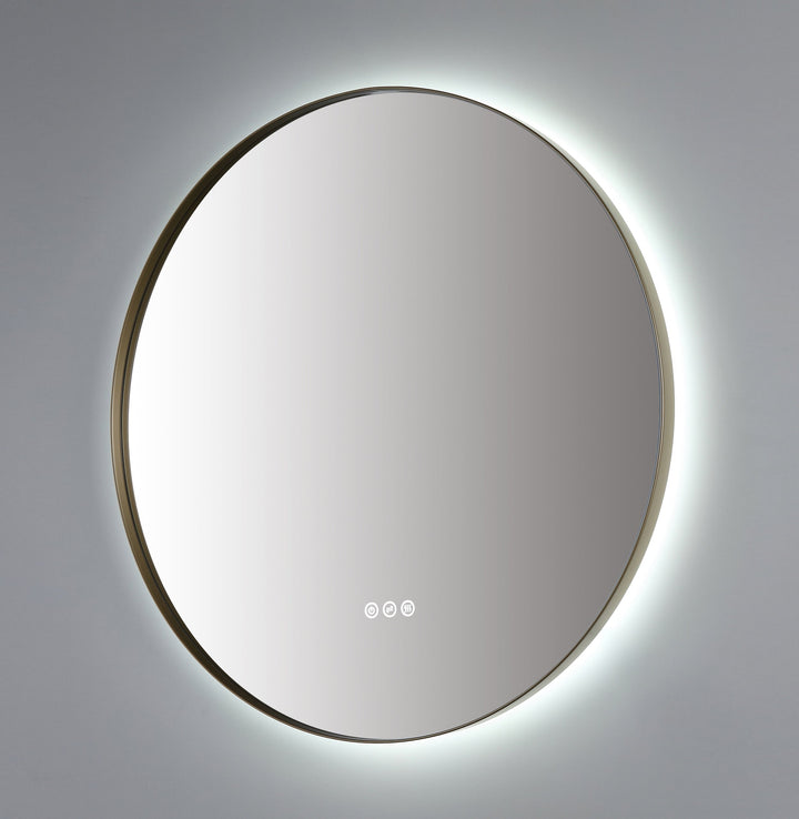 Shell 30" LED Bathroom Mirror in Dark Gold, Anti-Fog