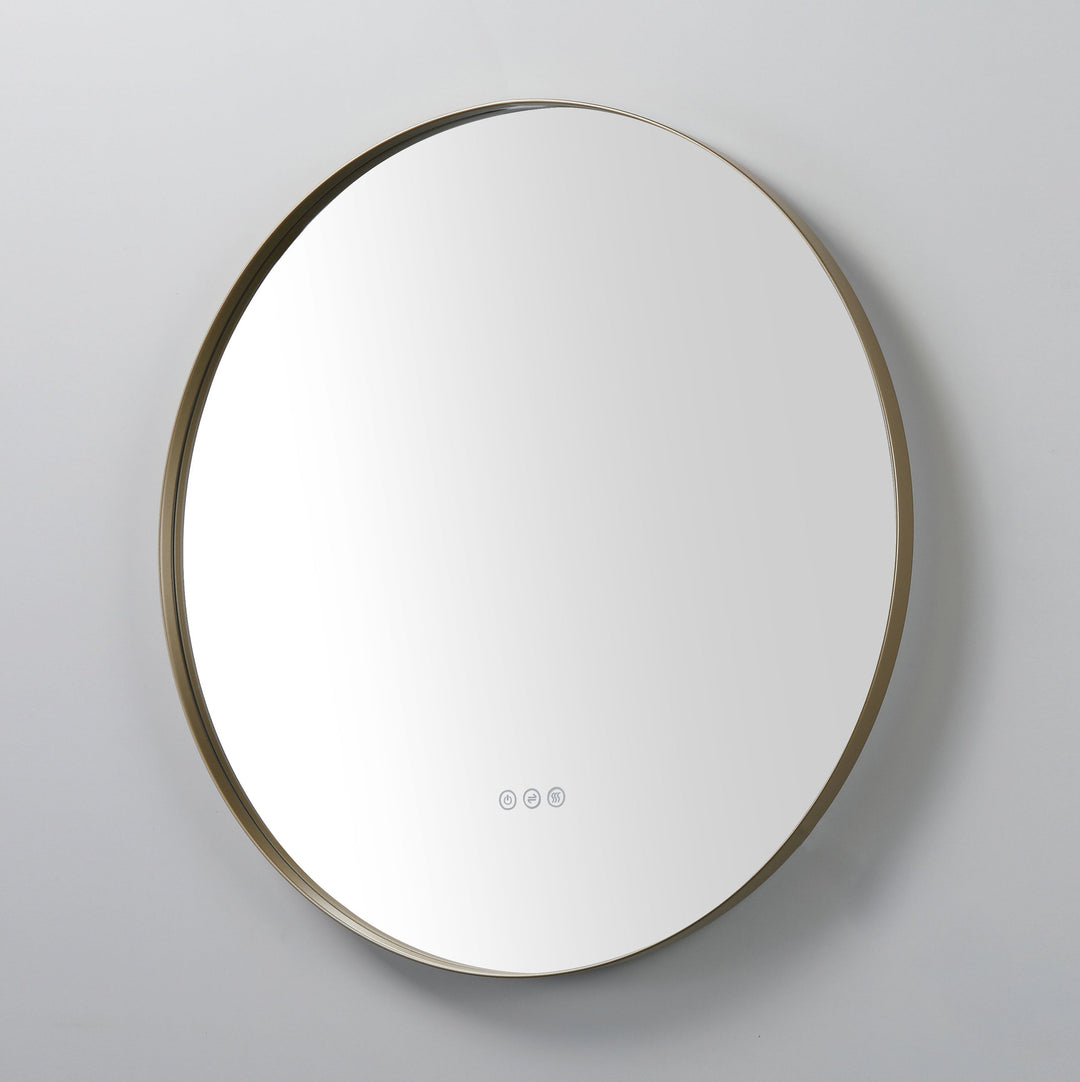 Shell 30" LED Bathroom Mirror in Dark Gold, Anti-Fog