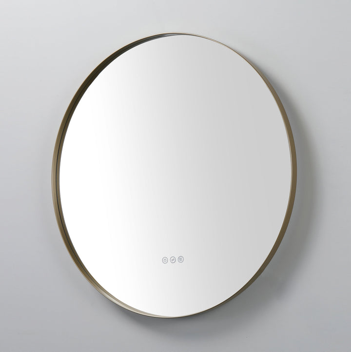 Shell 30" LED Bathroom Mirror in Dark Gold, Anti-Fog