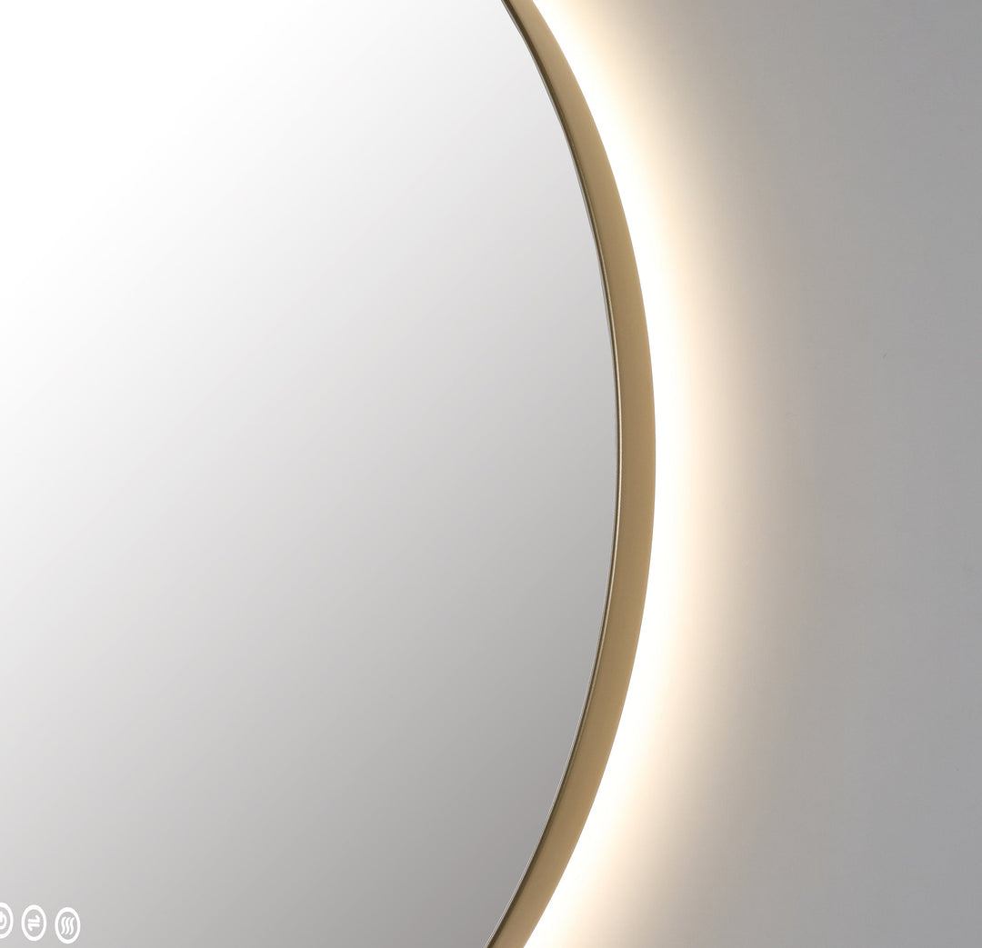Shell 30" LED Bathroom Mirror in Dark Gold, Anti-Fog