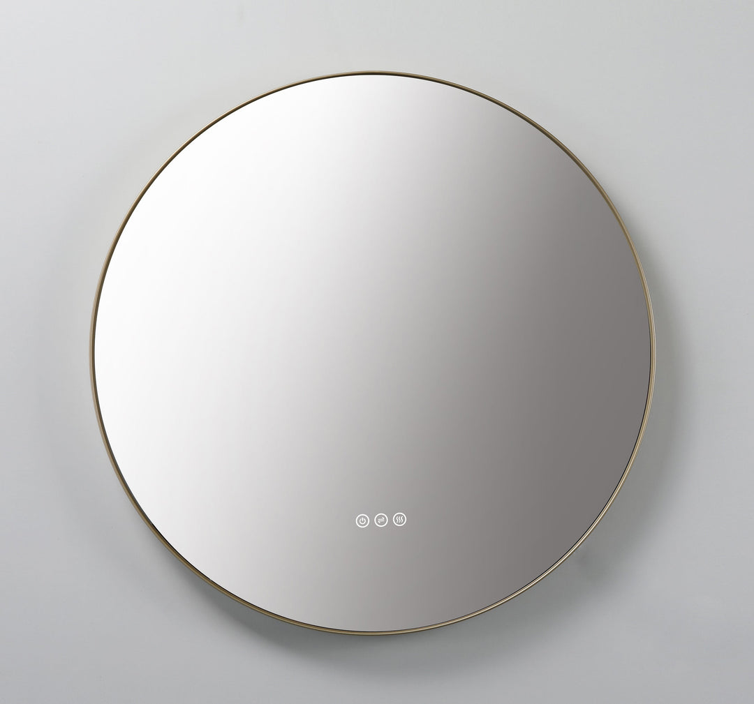 Shell 30" LED Bathroom Mirror in Dark Gold, Anti-Fog