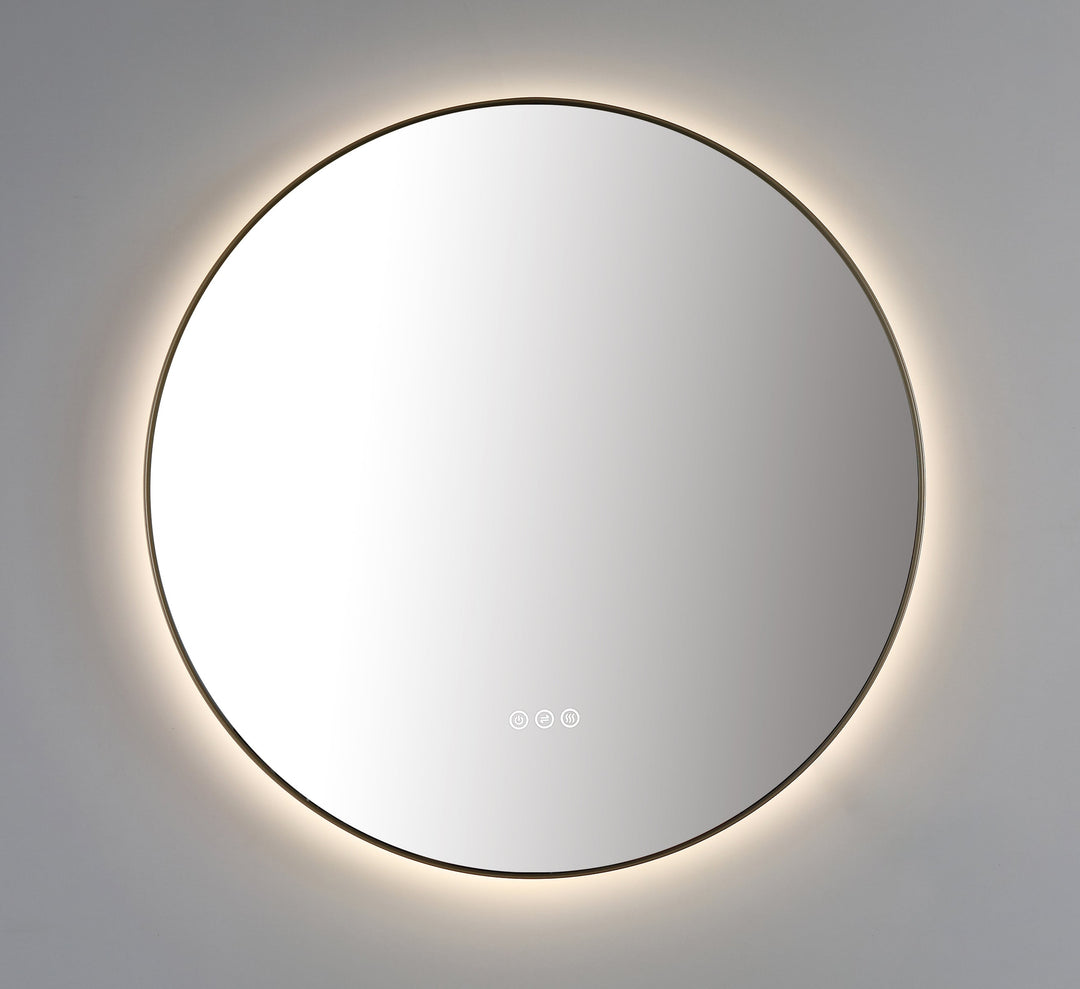Shell 36" LED Bathroom Mirror in Dark Gold, Anti-Fog