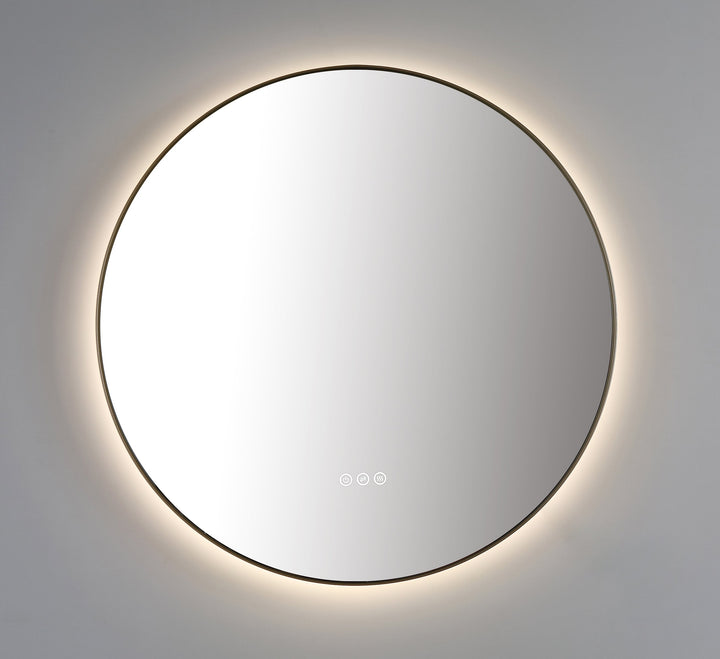 Shell 36" LED Bathroom Mirror in Dark Gold, Anti-Fog