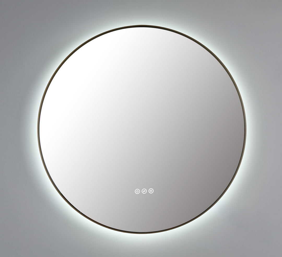 Shell 36" LED Bathroom Mirror in Dark Gold, Anti-Fog
