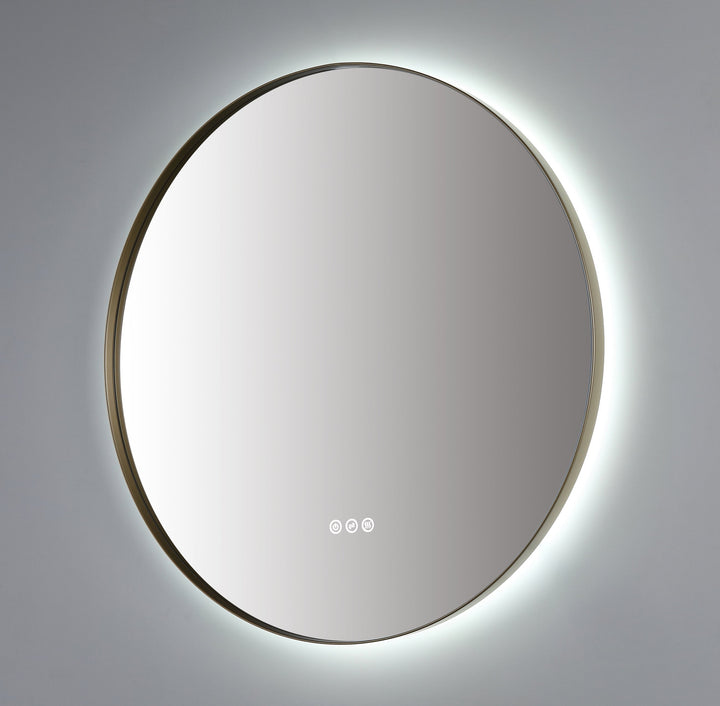 Shell 36" LED Bathroom Mirror in Dark Gold, Anti-Fog