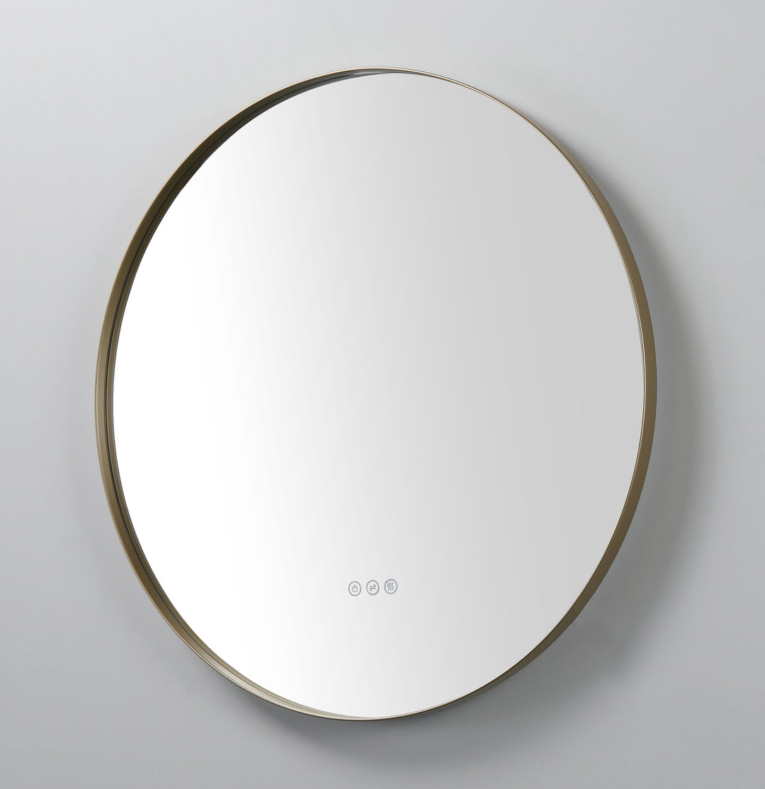 Shell 36" LED Bathroom Mirror in Dark Gold, Anti-Fog