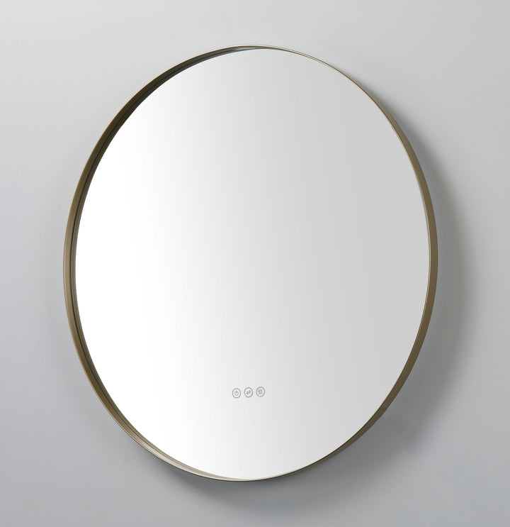 Shell 36" LED Bathroom Mirror in Dark Gold, Anti-Fog