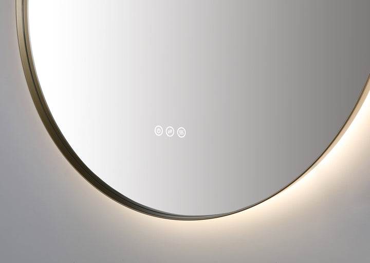 Shell 36" LED Bathroom Mirror in Dark Gold, Anti-Fog