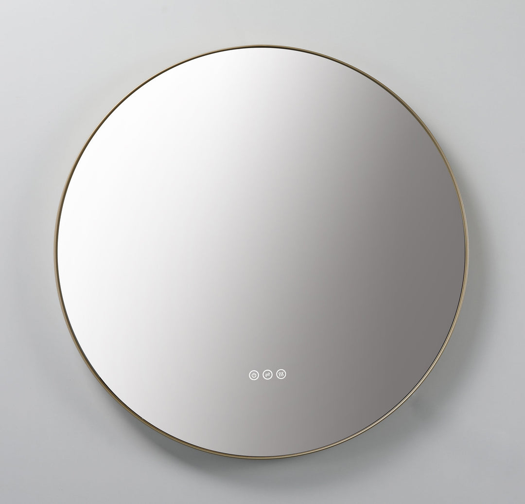 Shell 36" LED Bathroom Mirror in Dark Gold, Anti-Fog