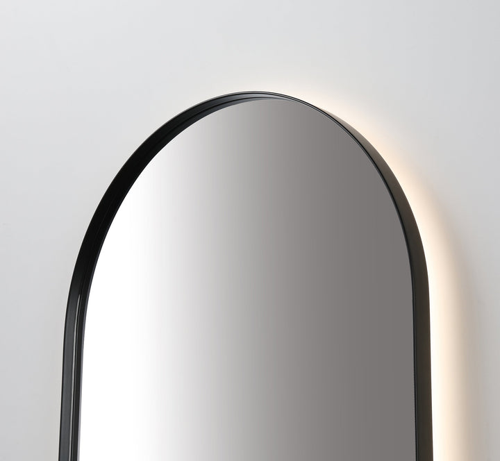 Shell 24" LED Bathroom Mirror in Matte Black, Anti-Fog