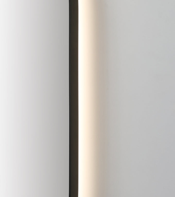 Shell 24" LED Bathroom Mirror in Matte Black, Anti-Fog