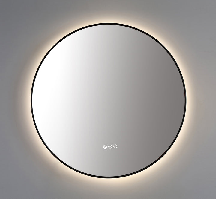 Shell 30" LED Bathroom Mirror in Matte Black, Anti-Fog