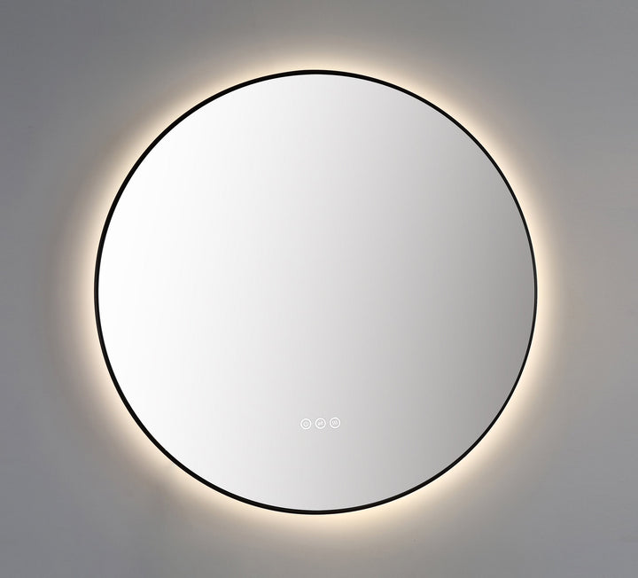 Shell 30" LED Bathroom Mirror in Matte Black, Anti-Fog